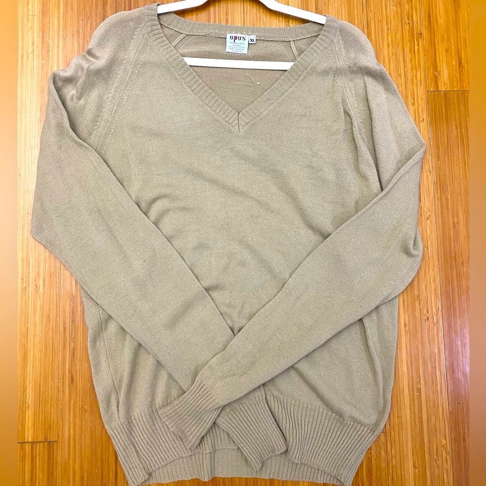 Tan V-Neck Sweater from Poland